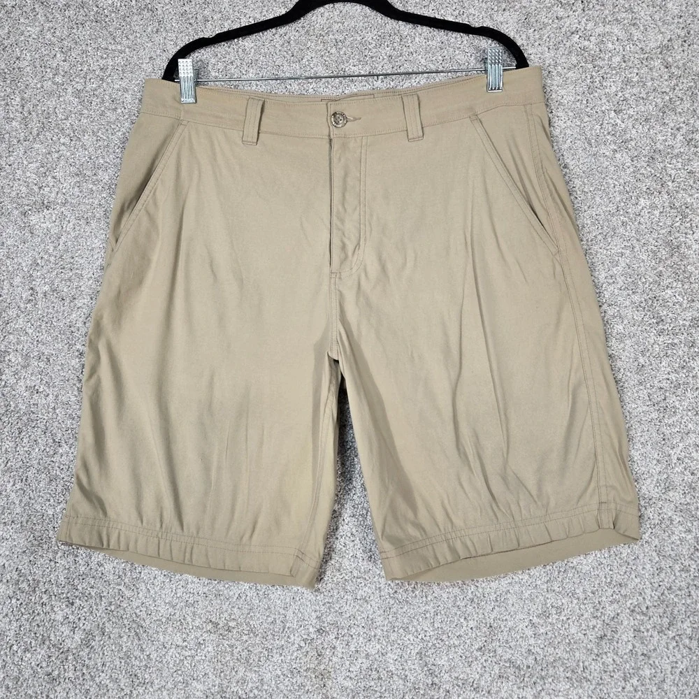 Eddie Bauer Travex‎ Shorts Men 35x10 Beige Nylon stretch Hiking